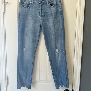 7FAM Denim Distressed Cropped Jeans Size 29